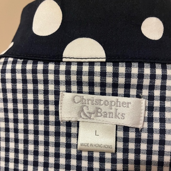 C&B Polka Dot Women's Jacket - Dark Navy and White, size L - Picture 5 of 9